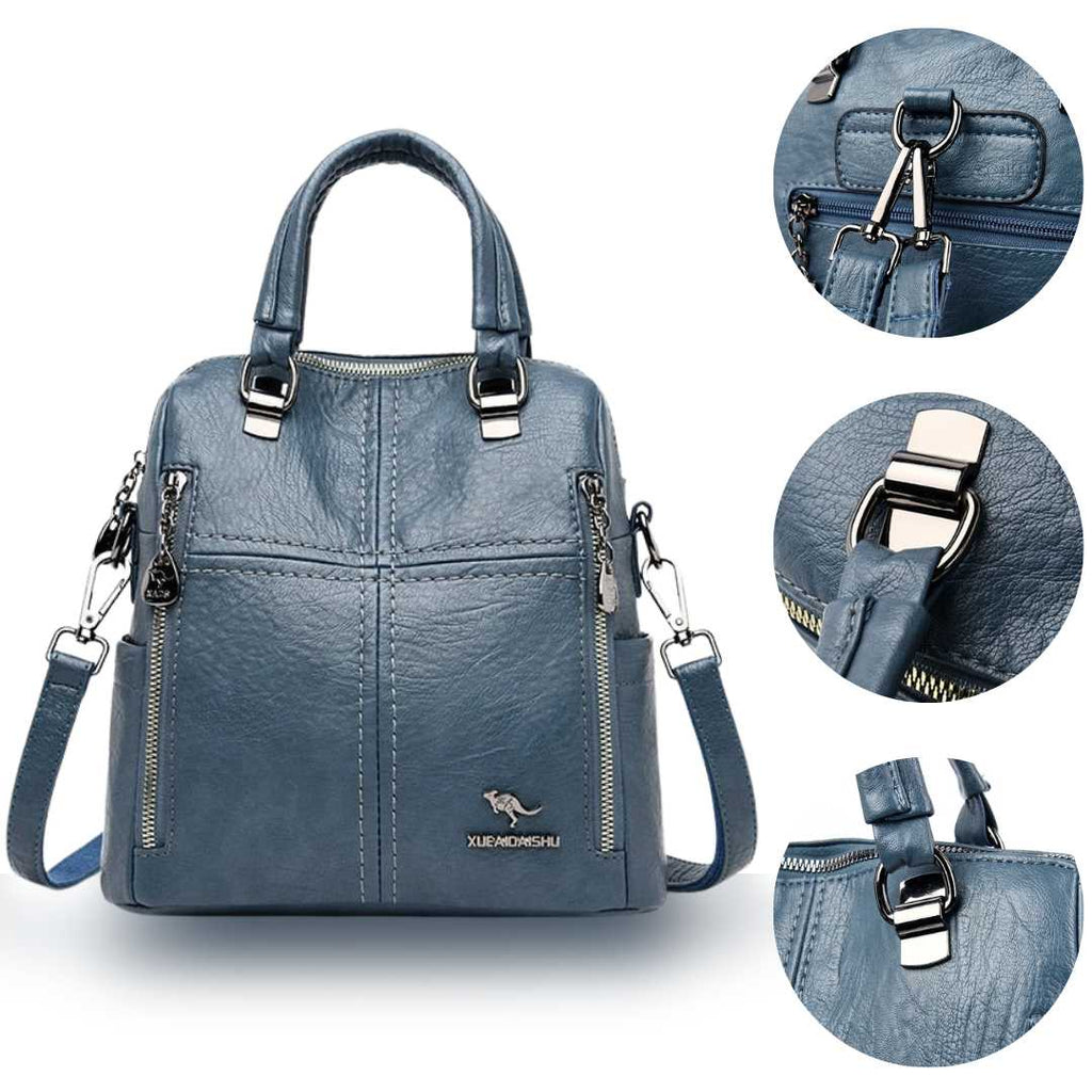 Sac à Dos Femme en Cuir Véritable - TwoInOne Premium
