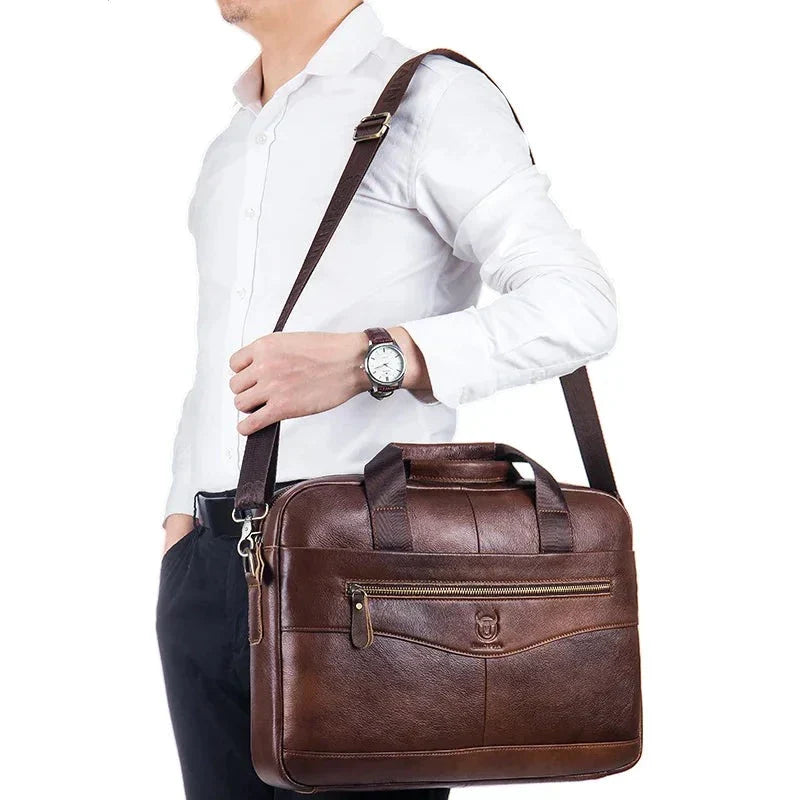 Sac à Épaule Élégant pour Homme – Cuir Véritable by Benício Manfredi