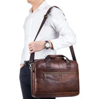 Sac à Épaule Élégant pour Homme – Cuir Véritable by Benício Manfredi