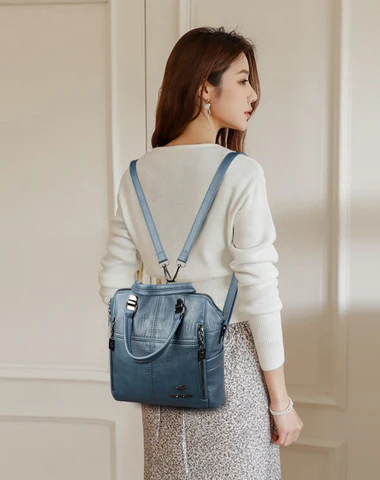 Sac à Dos Femme en Cuir Véritable - TwoInOne Premium