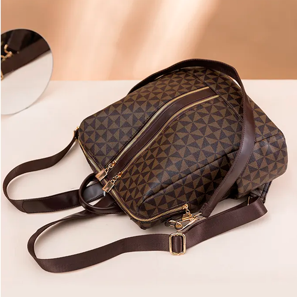 Sac à Dos Femme en Cuir + Portefeuille - Élégance Classique